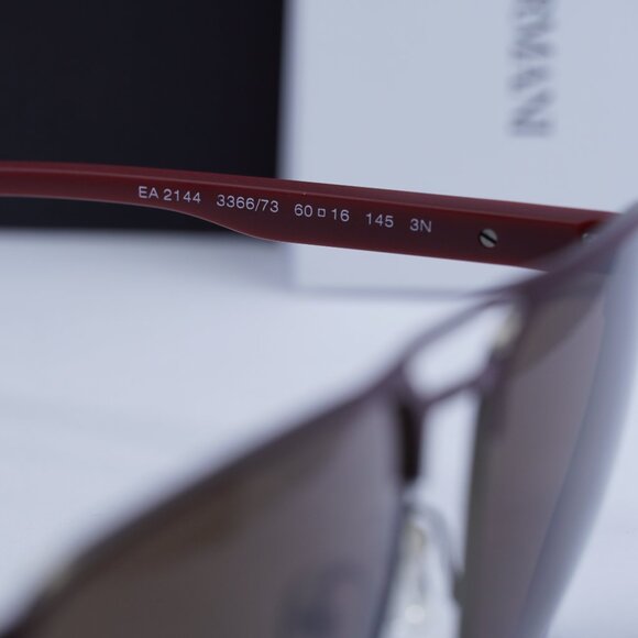 Emporio Armani EA2144 336673 Rectangle Sunglasses - Gunmetal/Burgundy - Picture 10 of 11